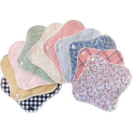 Outlet Product, Cloth Napkins, Liners, Set of 10, Organic Cotton, Made in Japan *Assorted Colors and Patterns