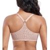 DotVol Plus Size Front Closure Flower Lace T-Back Underwire Everyday
