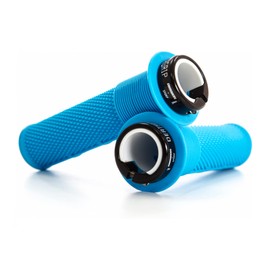 DMR Brendog DeathGrip Flange Lock-On Mountain Bike MTB Grips - Light Blue (Thick)