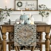 Artoid Mode Boho Bohemia Style Dark Blue Table Runner, Rustic