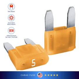CARAX Glow Fuse – Premium Fuse Mini Blade – 5A Kit 1 pcs – Glow When Blown LED Automotive Fuse – Smart Auto Glow Fuse Easy Identification – 1 pcs.
