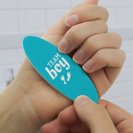 Team Boy Baby Blue Footprints Double-Sided Oval Nail File Emery Board Set 4 Pack