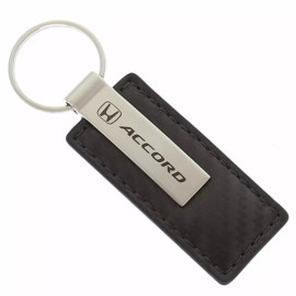 Honda Accord Carbon Fiber Leather Keychain (Gunmetal)
