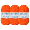 Estako Velvet (3- Skeins Pack) Chenille Blanket amigurumi Yarn for