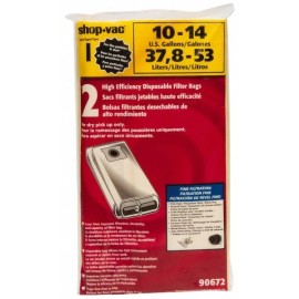Shop-Vac 2 Pack Shop-Vac 9067200 Paper Filter Bags for 10, 12 & 14 Gallon Vacuums