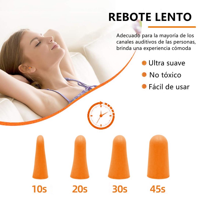 60 pares de Tapones para dormir de 36dB, Suaves y