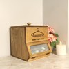 Besuerte Laundry Pod Holder - 2 Tiered Rustic Wooden Dispenser,