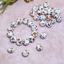 36 abalorio de silicona de Halloween de 15 mm para hacer llaveros, abalorio focales a granel para bolígrafos, pulseras, collares, accesorios de joyería DIY (calavera de calabaza)