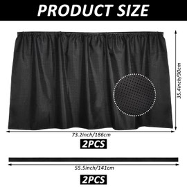2 Pack Fabric Sink Skirt Diamond Bathroom Stitch Under Sink Skirt with Self Stick Adhesive Waterproof Fabric Under Sink Curtain Skirt for Extra Storage,Kitchen Sink Cover (Black,55 x 32Inch)