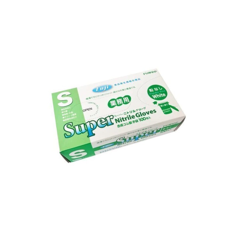 Shobido SNT0702 Fuji Super Nitrile Gloves White (No Powder) (S