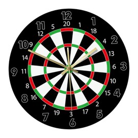 Cabilock Darts Wall Clock Retro Silent Wall Clock Sports Player Wall Clocks DIY Clock Nautical Wall Clock Digital Wall Clock Bar Wall Clock Unique Wall Clock Mute Clock Acrylic