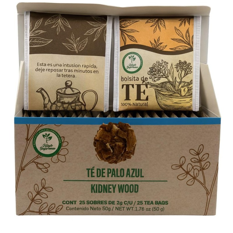 Palo Azul Herbal Tea – 25 Tea Bags –Kidneywood (Blue