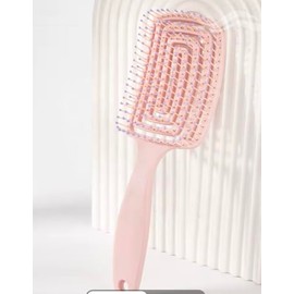 Scap Massage,Detangling Hair Brush, Curved Vented Design, Pink, for Wet or Dry Hair Styling