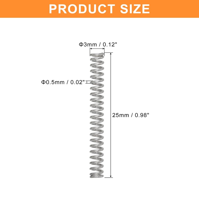 QUARKZMAN Pack of 5 Compression Springs, 0.5 x 3 x