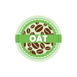 Oat Milk Coffee Shop Barrista Labels 20mm 1000 labels per roll