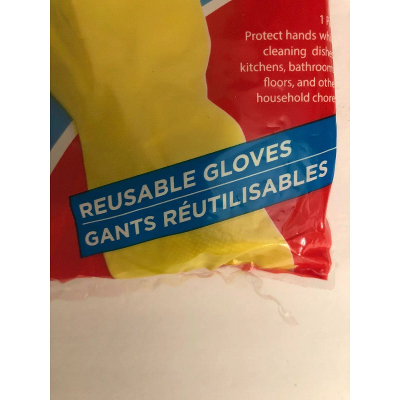 Brillo Basics Reusable Latex Gloves For Cleaning Dishwashing Medium SHIPS