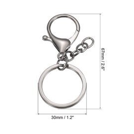 PATIKIL Key Chain Rings, 5 Pack Lobster Clasp Keyring Trigger Clip Keychain Holder for DIY Decorations, Black