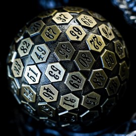 Cusdie D100 DND Metal Dice, 100 Sided Giant Metal Dice, Single D100 with Gift Box for RPGs (Ancient Bronze)