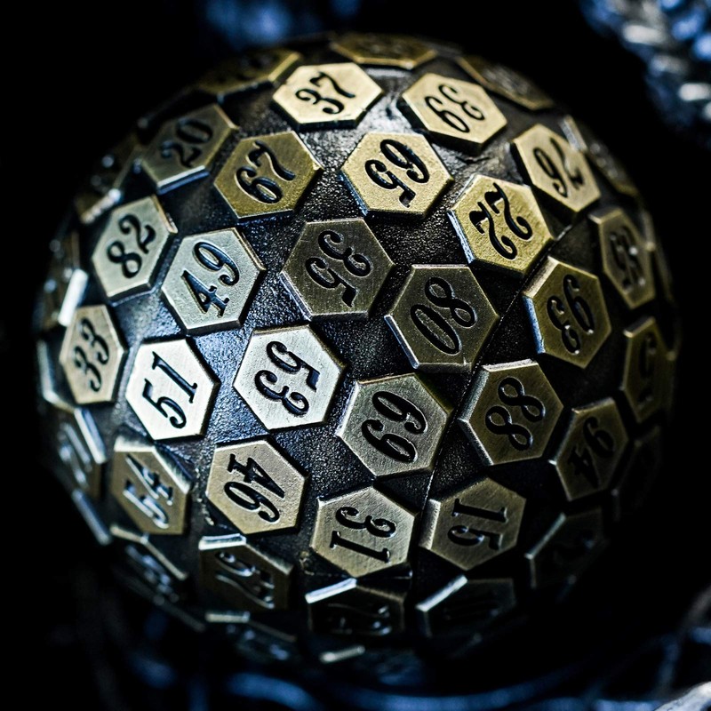 Cusdie D100 DND Metal Dice, 100 Sided Giant Metal Dice,