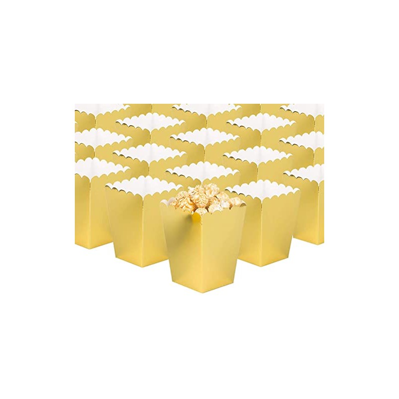 Gold Popcorn Boxes Small Cardboard Popcorn Mini Containers,Pack of 24