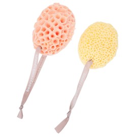 OATIPHO Honeycomb Bath Sponge 2-Pack Natural Sea Sponge Body Scrubber for Home Bathing Versatile Bathing Supplies Rope for Adults Random Style