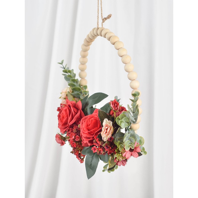 Artificial Garland Wood Pearl Decorative Flower Wreath Tea Garland Home
