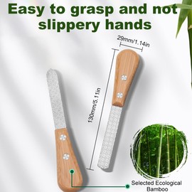 NTRUXZP 2 x Professional Nail Files with Wooden Handle, High-Quality Nail Set for Manicure and Pedicure, Professional Nail Files, Manicure Nail File, Leather Case with Packaging