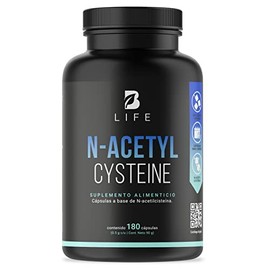 NAC N Acetil Cisteína de 180 Cápsulas 500 mg. Ingredientes naturales. N-Acetyl Cysteine B Life