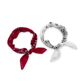 Vamqor Bandana Single Pack & Double Pack Cotton for Men and Women 22 Inch(White&Red)