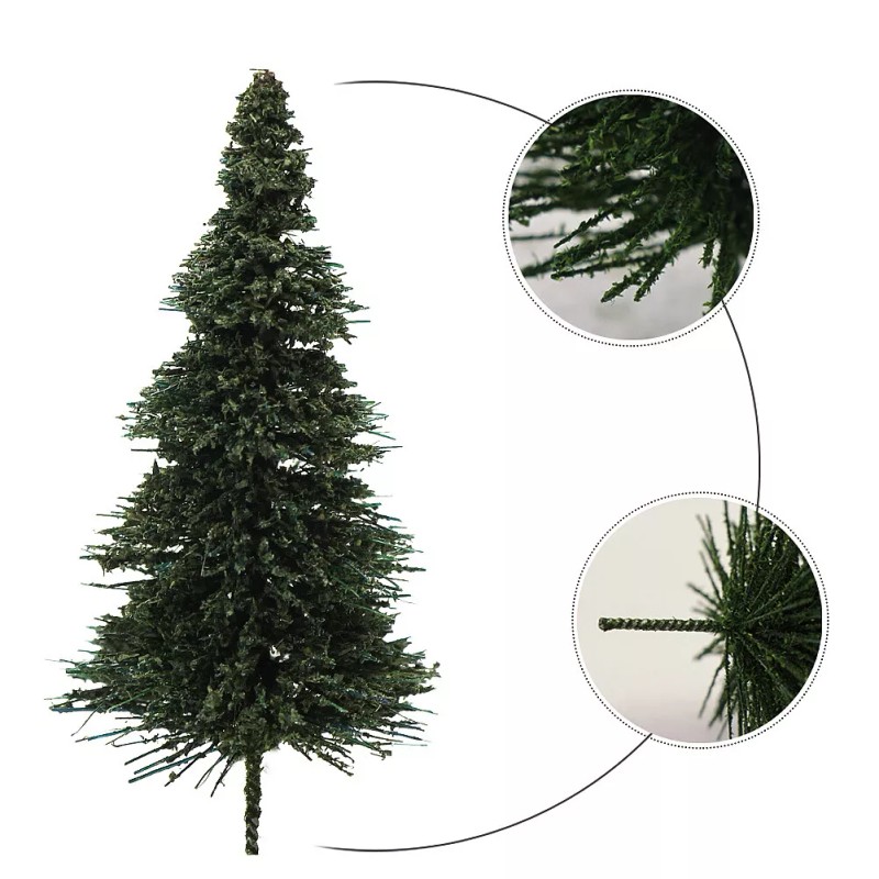 Evemodel 40pcs Miniature Scenery Model Pine Trees Deep Green HO