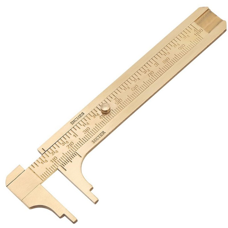 Brass Pocket Caliper with Double Scale Sliding Gauge Bead Measuring