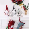 ONEPTY 2 Set Silver Stocking Holder Xmas Snowflake Stocking Hanger