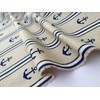Marine Anchor Stripe Print Fabric - Curtain Upholstery Material -