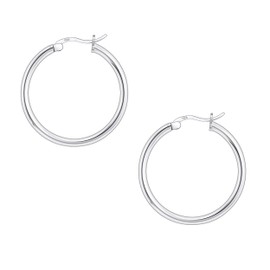 Savlano 925 Sterling silver Round Hoop Earrings for Women & Men Comes in 10MM-25MM (25)