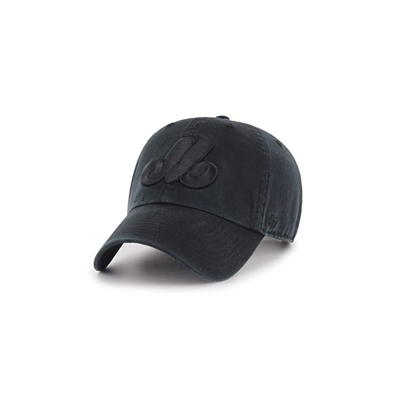 Montreal Expos '47 Black on Black Clean Up Adjustable Hat
