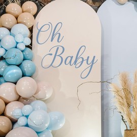 YUANY Oh Baby Decal - Gender Reveal Boy and Girl Baby Shower Decorations,Large Adhesive Vinyl Oh Baby Letters Sticker,Oh Baby Themed Balloon Arch Decal (Oh Baby Decal)