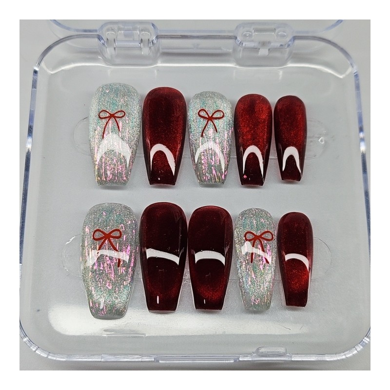 Magnetic Churros Handmade Nail Tips - Short Oval / 자석
