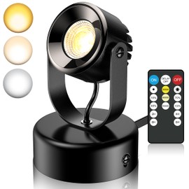 LED Spot Lights Indoor, 7W Uplighting with Remote Control Dimmable & Timer, 3000K/4000K/5000K Ambient Corner Floor Lighting for Office, Living Room, Dorm or Bedroom Accent Light with 5.9 FT Plug Cord