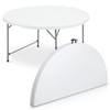 MoNiBloom 4.5Ft Round Folding Table, Indoor Outdoor Plastic Dining Card