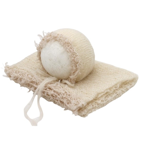 (2-piece set) Swaddling Hood Newborn Photo Costume Sleeping Art Blanket