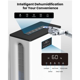 BIZEWO Dehumidifier for Home, (980 sq.ft) Queit Dehumidifiers for Bathroom, Basement, RV with 101 oz Water Tank, 2 Modes, Auto Defrost, Auto Shut Off, Timers, 7 Colors Ambient Light