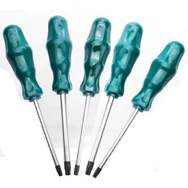 Fongmore 5 Pcs Torx Screwdriver Set Magnetic Security Torx Screwdriver Set T20 T25 T27 T30 T40 Non-Slip Cushion Grip Screw Driver Set Kit 8 Inches Length