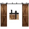 CCJH 12FT Ceiling Mount Sliding Barn Door Hardware Kit Low
