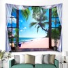 Window Beach Landscape Pattern Tapestry Wall Hanging for Living Room