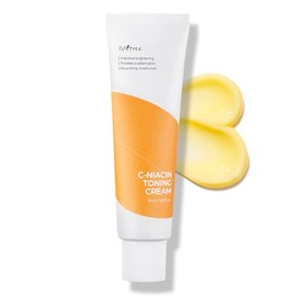 Isntree Crema Facial Iluminadora C-niacin Toning Cream - Coreana con 69% Espino Amarillo, Niacinamida y Vitamina C, Tono Uniforme, 50 Ml