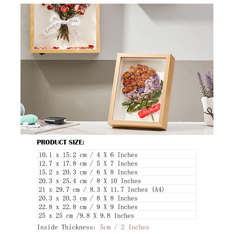 FAVORTALK Shadow Box Frame 8X8 Inch Display Box Shadow Boxes