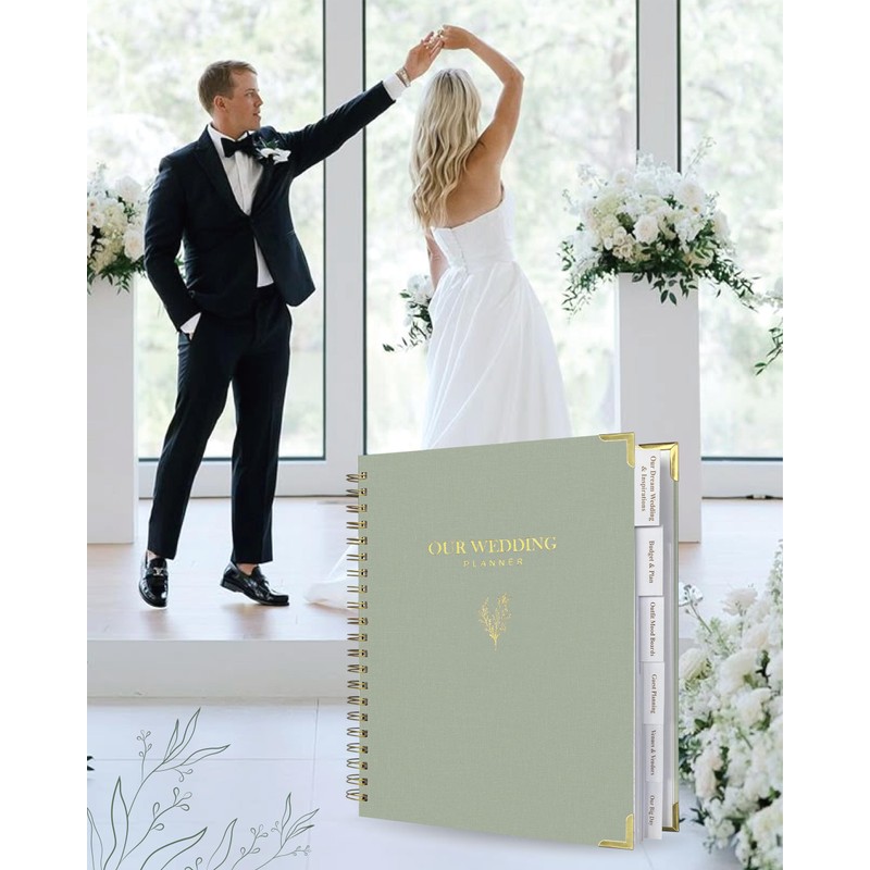 Wedding Planner Book and Organizer, Elegant Linen Cover Wedding Planning