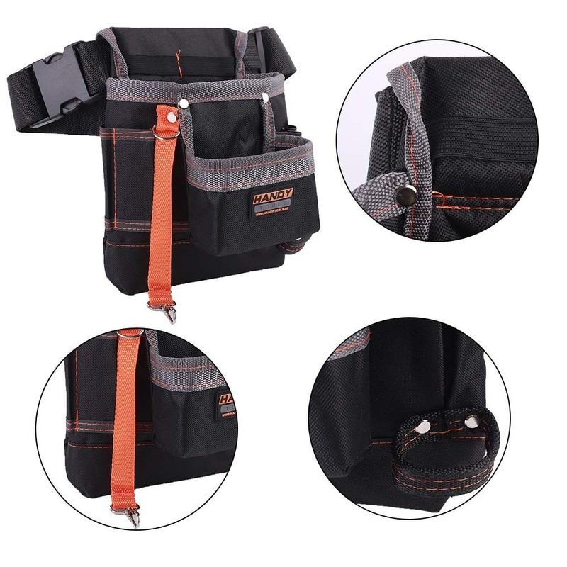 Tool Belt Pouch, Tool Waist Bag Oxford Cloth W/Adjustable Belt
