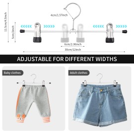 CIMLORD 30 Pack Pants Hangers with Clips Skirt Hangers for Women Shorts Hangers Heavy Du