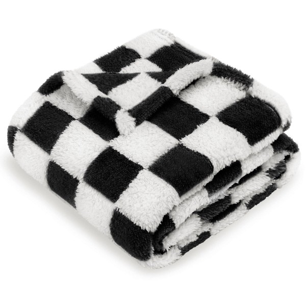 HOMRITAR Checkered Baby Blanket for Boy Girls Ultra Soft Fluffy